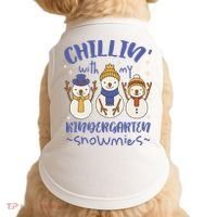 Chillin With My Kindergarten Snowmies Cute Winter Doggie Tank thumb 0