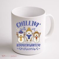 Chillin With My Kindergarten Snowmies Cute Winter Coffee Mug thumb 1