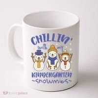 Chillin With My Kindergarten Snowmies Cute Winter Coffee Mug thumb 0
