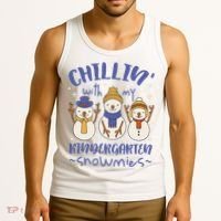 Chillin With My Kindergarten Snowmies Cute Winter Tank Top thumb 3