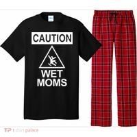 Caution: Wet Moms Funny Gift Funny Saying Sarcastic Cute Cool Novelty Cute Gift Pajama Set thumb 0