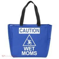 Caution: Wet Moms Funny Gift Funny Saying Sarcastic Cute Cool Novelty Cute Gift Tote Bag thumb 0