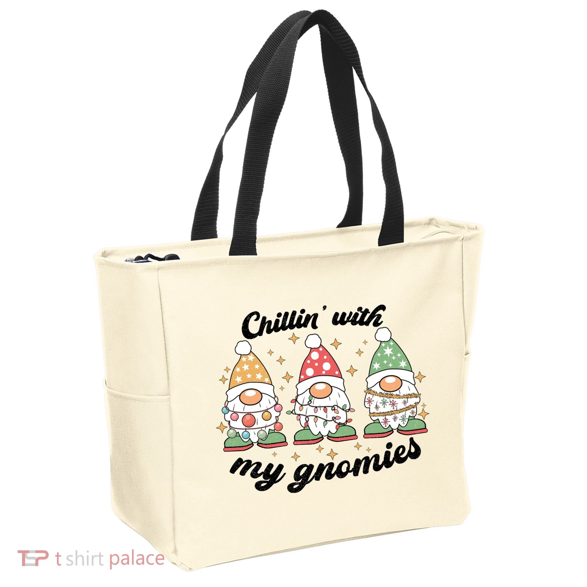 Chillin With My Gnomies Christmas Holiday Tote Bag