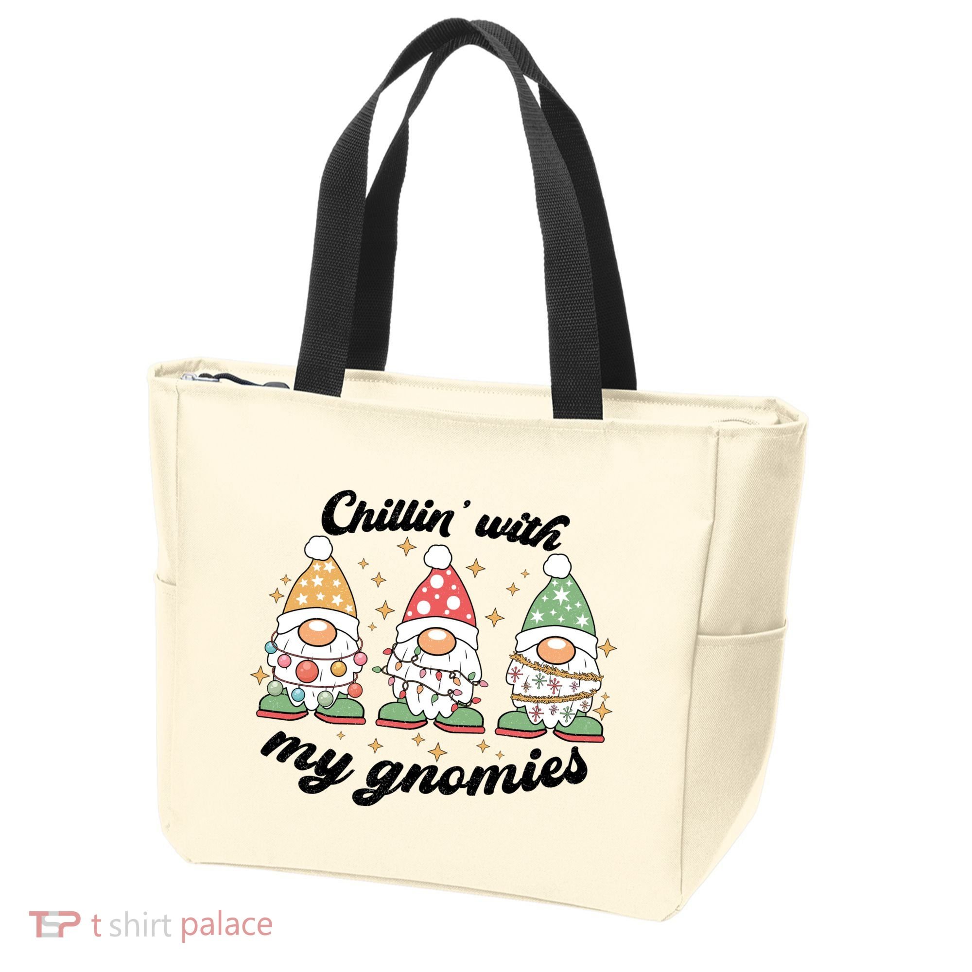 Chillin With My Gnomies Christmas Holiday Tote Bag
