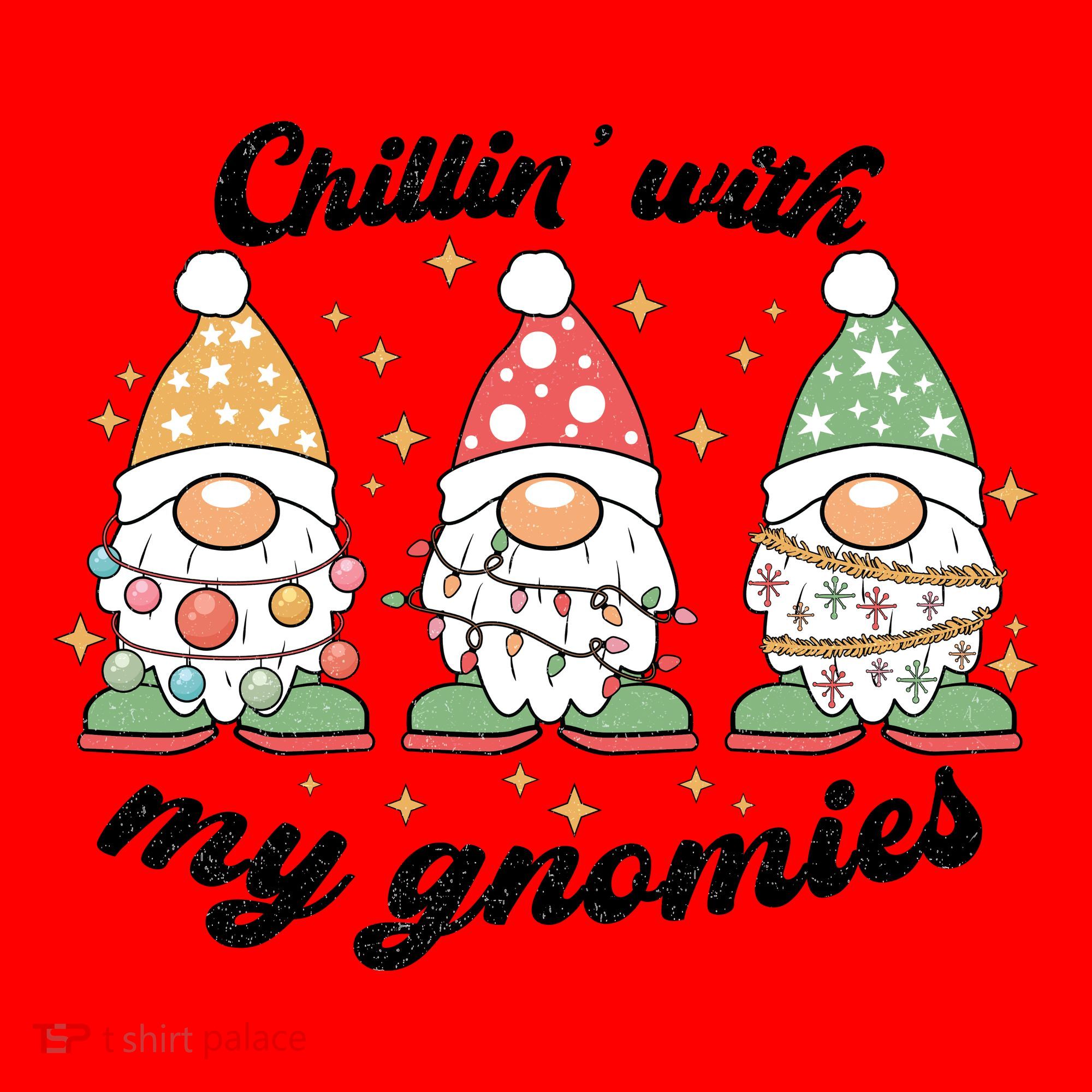 Chillin With My Gnomies Christmas Holiday Santa Hat