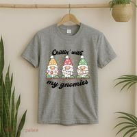 Chillin With My Gnomies Christmas Holiday T-Shirt thumb 2