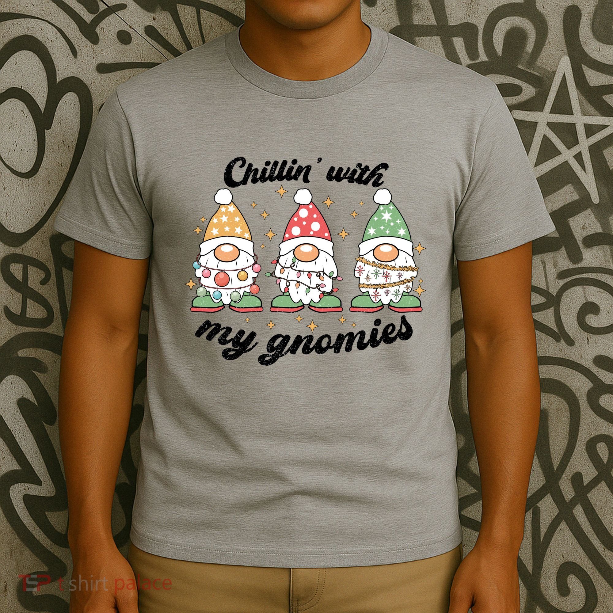 Chillin With My Gnomies Christmas Holiday T-Shirt