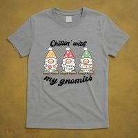 Chillin With My Gnomies Christmas Holiday T-Shirt thumb 5