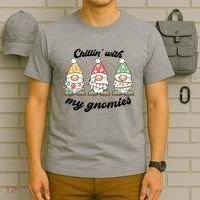 Chillin With My Gnomies Christmas Holiday T-Shirt thumb 6