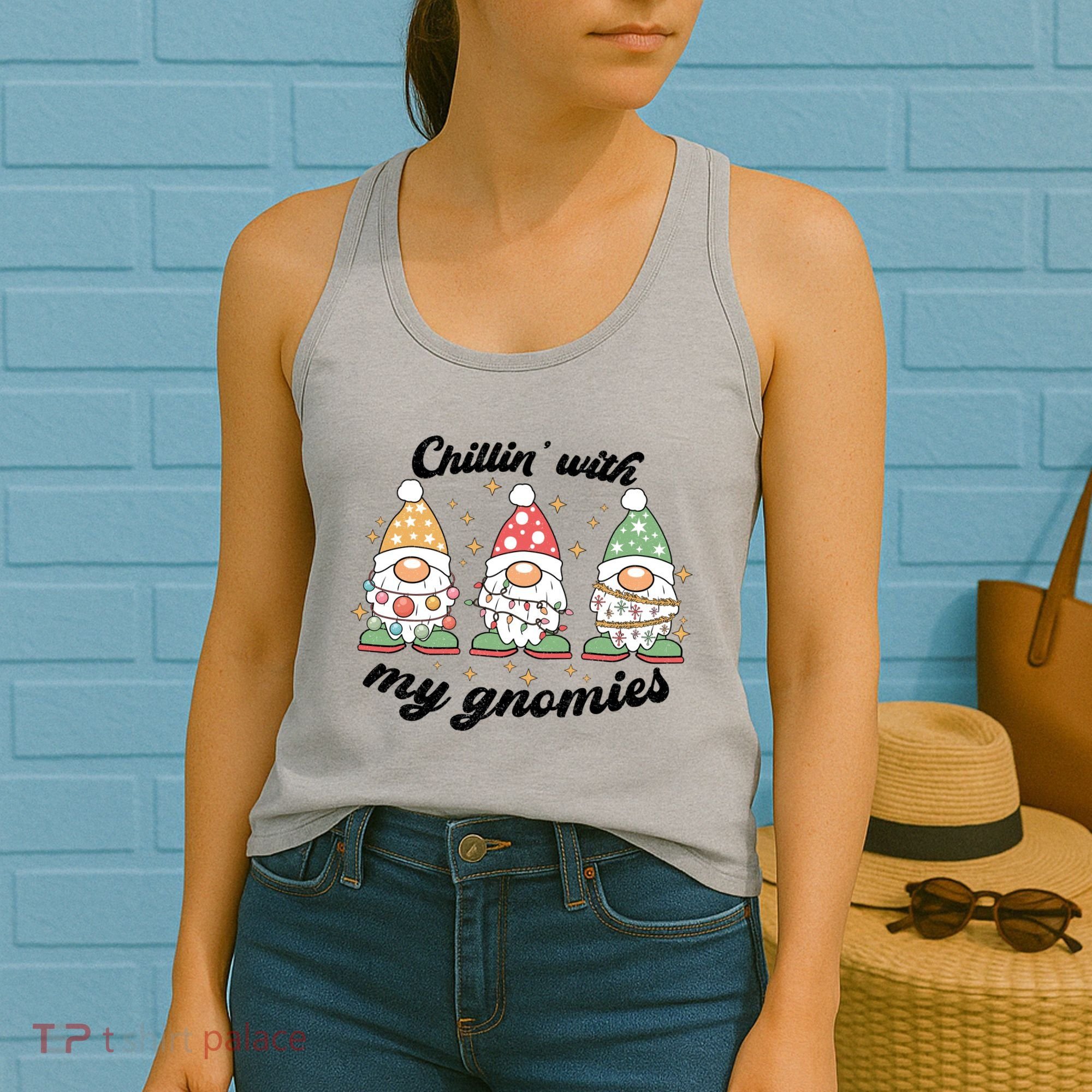 Chillin With My Gnomies Christmas Holiday Women's Tank Top