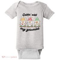Chillin With My Gnomies Christmas Holiday Baby Bodysuit thumb 0