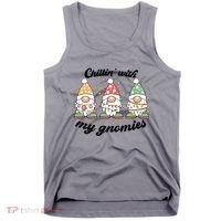 Chillin With My Gnomies Christmas Holiday Tank Top thumb 0