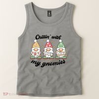 Chillin With My Gnomies Christmas Holiday Tank Top thumb 2
