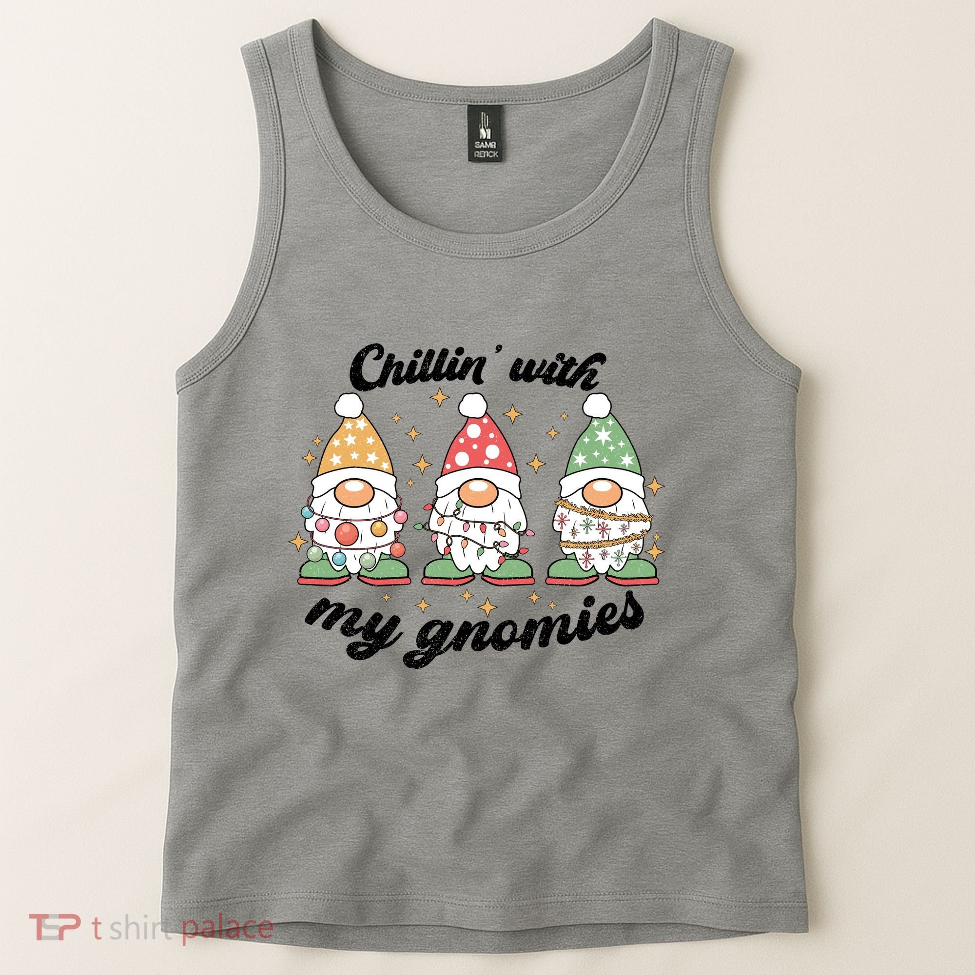 Chillin With My Gnomies Christmas Holiday Tank Top