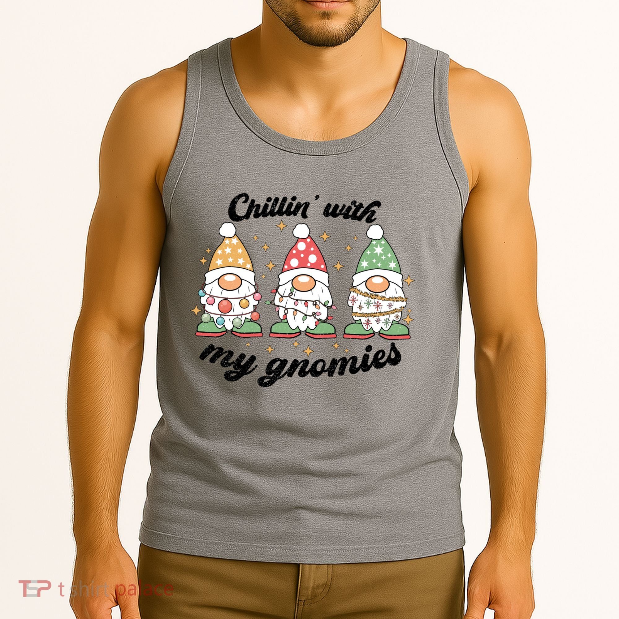 Chillin With My Gnomies Christmas Holiday Tank Top