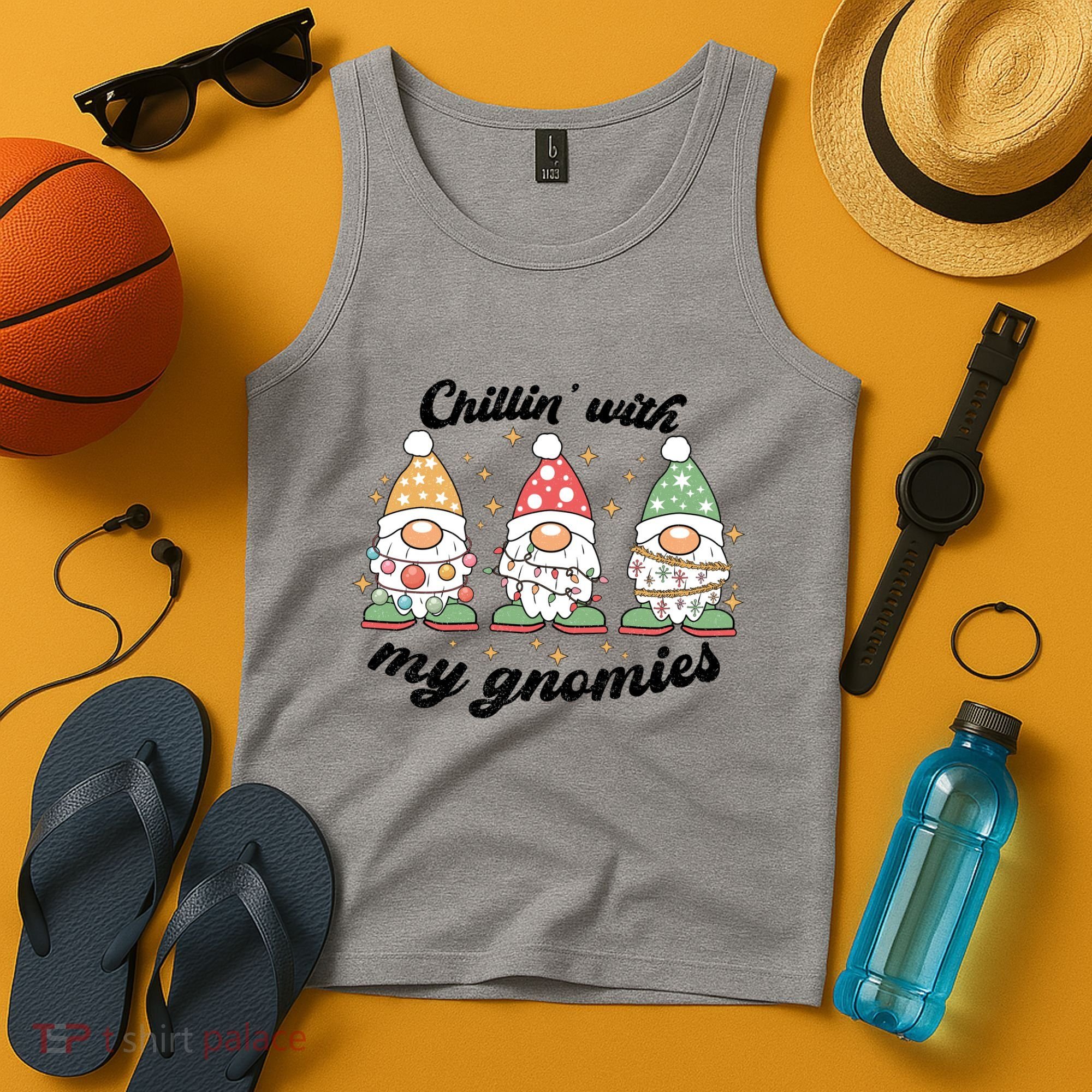 Chillin With My Gnomies Christmas Holiday Tank Top
