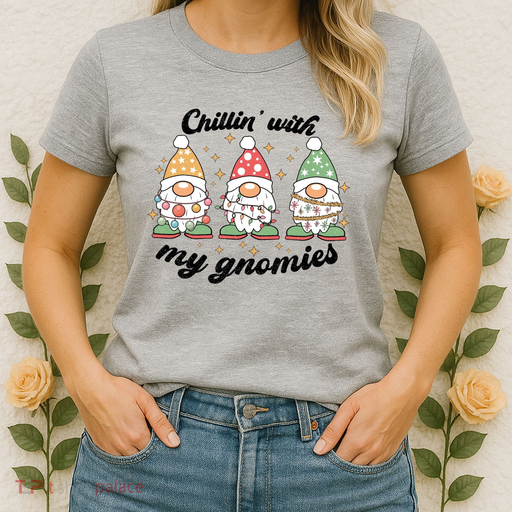 Chillin With My Gnomies Christmas Holiday Women's T-Shirt