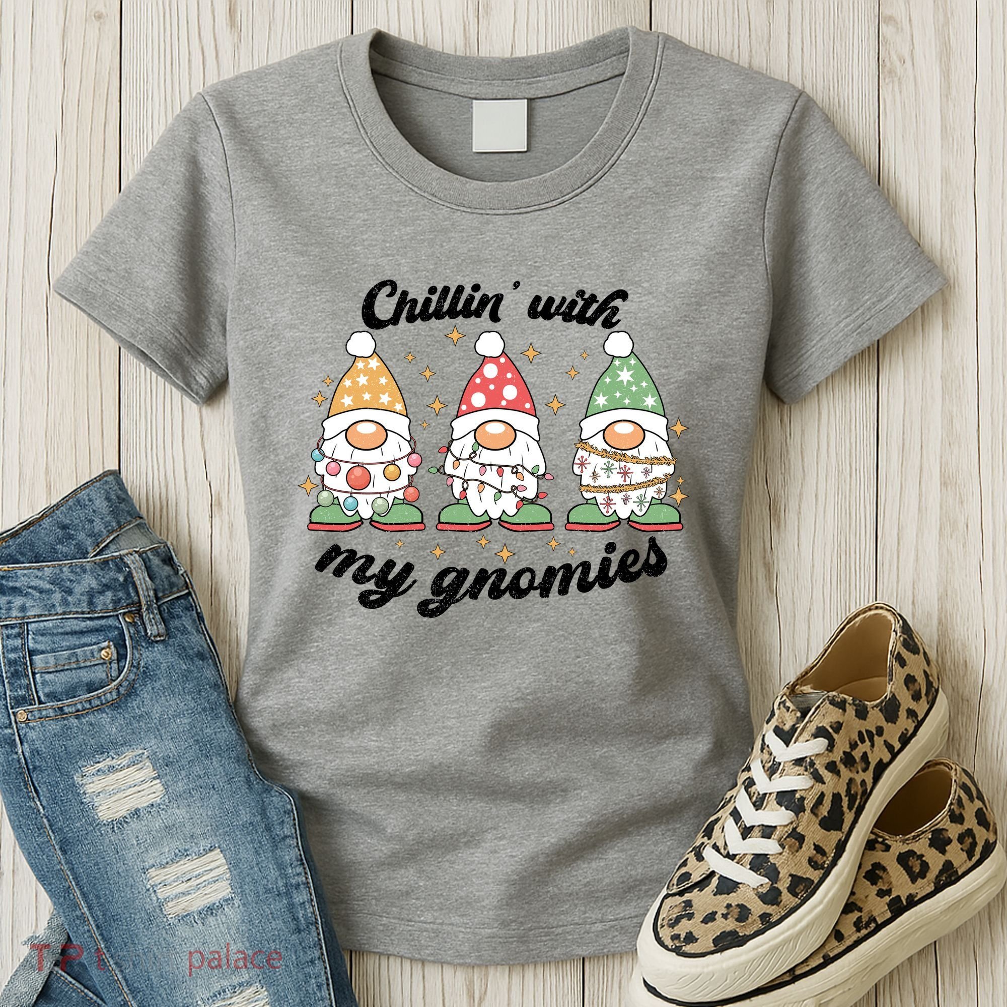 Chillin With My Gnomies Christmas Holiday Women's T-Shirt