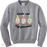Chillin With My Gnomies Christmas Holiday Kids Sweatshirt thumb 0