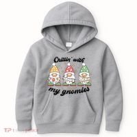 Chillin With My Gnomies Christmas Holiday Kids Hoodie thumb 0
