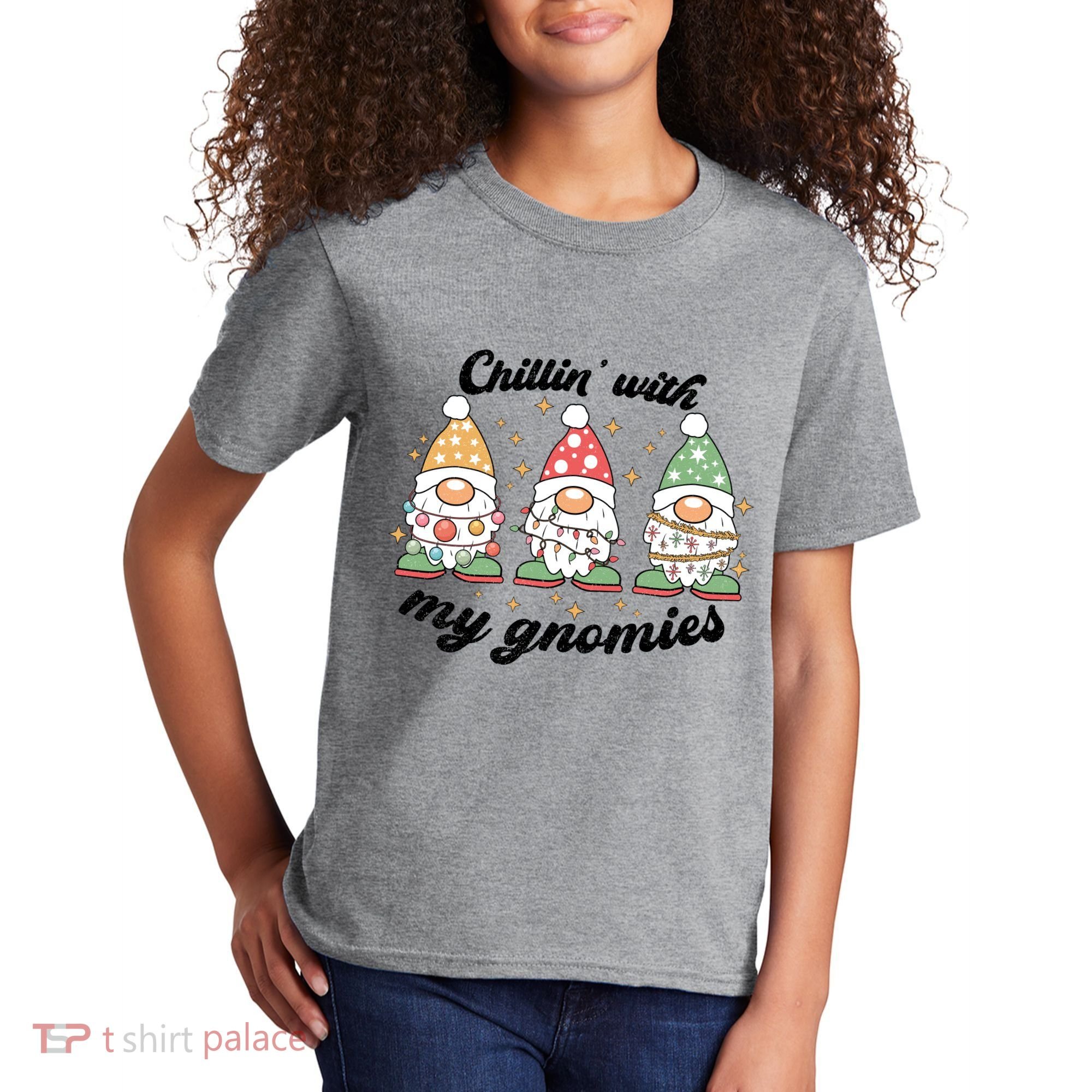 Chillin With My Gnomies Christmas Holiday Kids T-Shirt