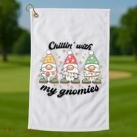 Chillin With My Gnomies Christmas Holiday Golf Towel thumb 1
