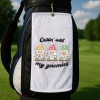 Chillin With My Gnomies Christmas Holiday Golf Towel thumb 2