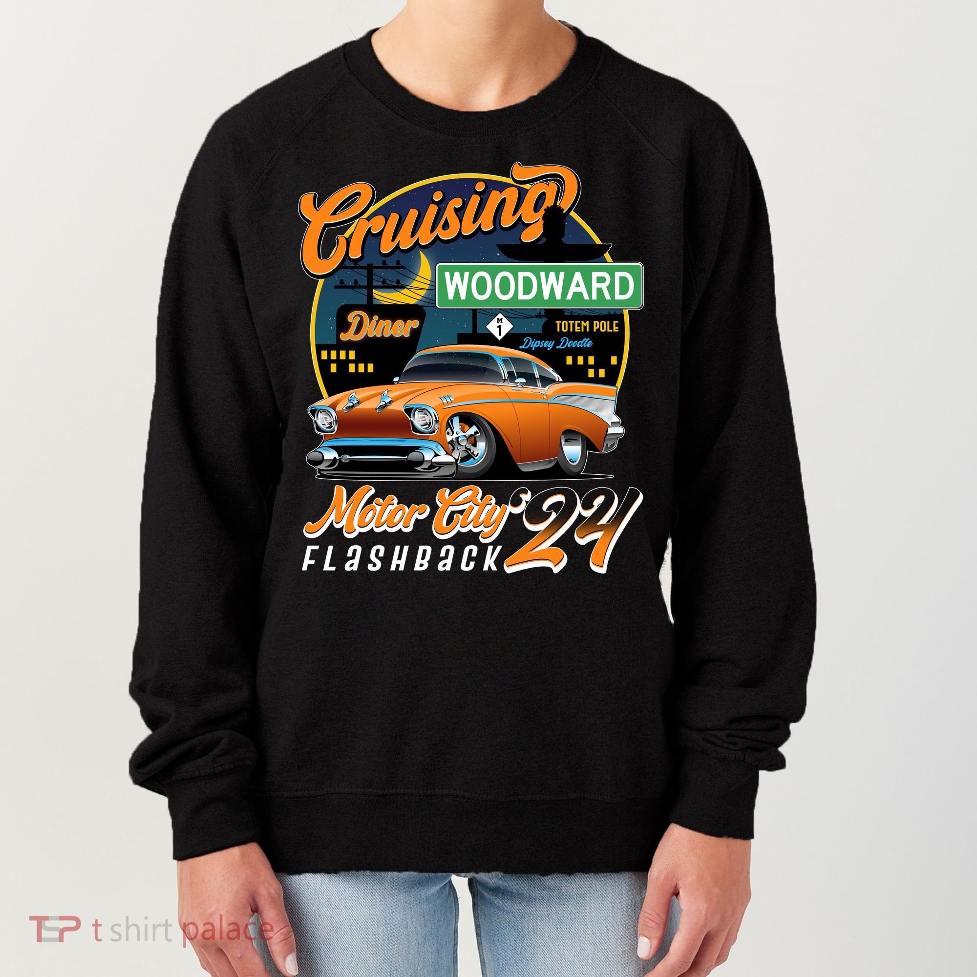 Cruising Woodward Motor City Flashback 2024 Orange Version Women's Sweatshirt