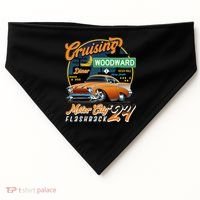 Cruising Woodward Motor City Flashback 2024 Orange Version USA-Made Doggie Bandana thumb 0