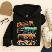 Cruising Woodward Motor City Flashback 2024 Orange Version Hoodie thumb 4