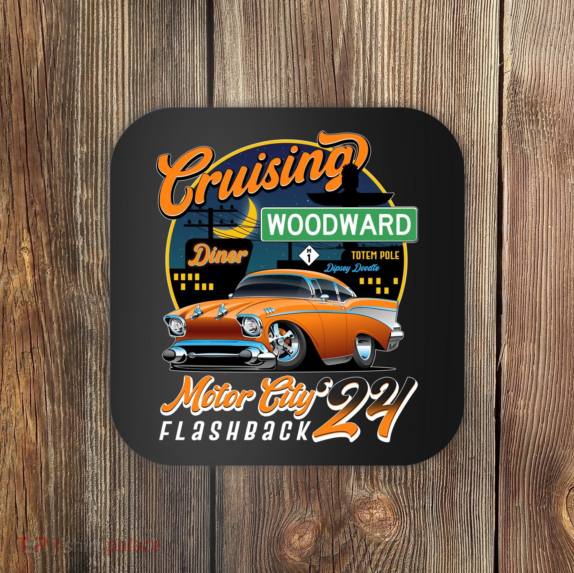 Cruising Woodward Motor City Flashback 2024 Orange Version Coaster