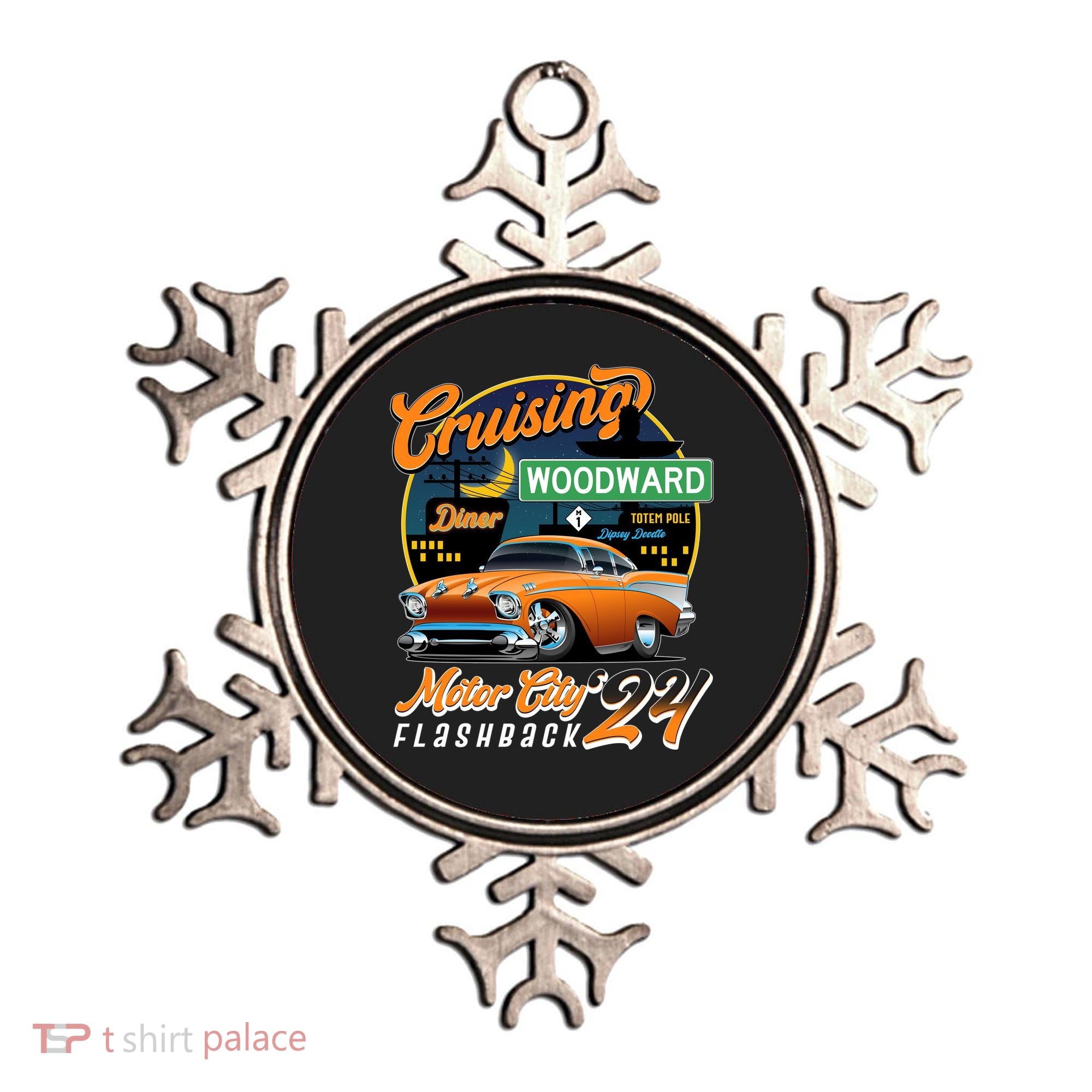 Cruising Woodward Motor City Flashback 2024 Orange Version Ornament