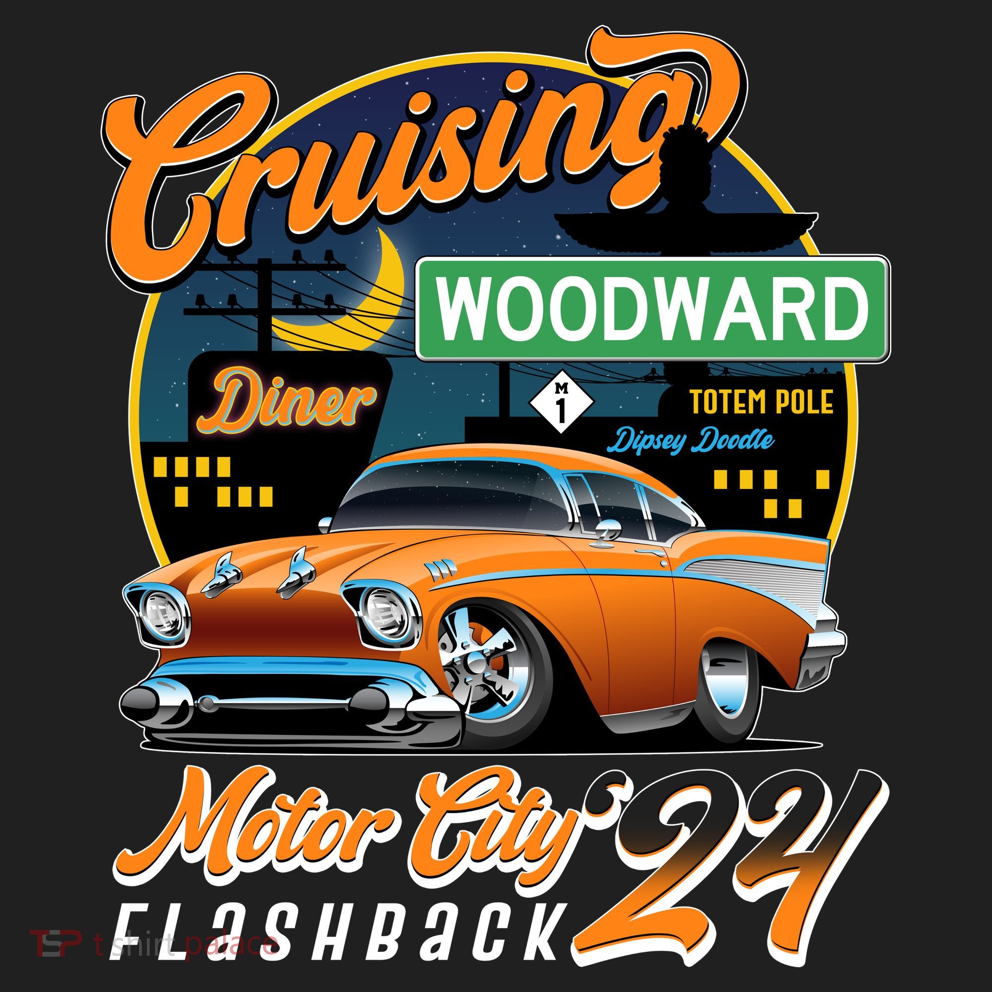 Cruising Woodward Motor City Flashback 2024 Orange Version Hat