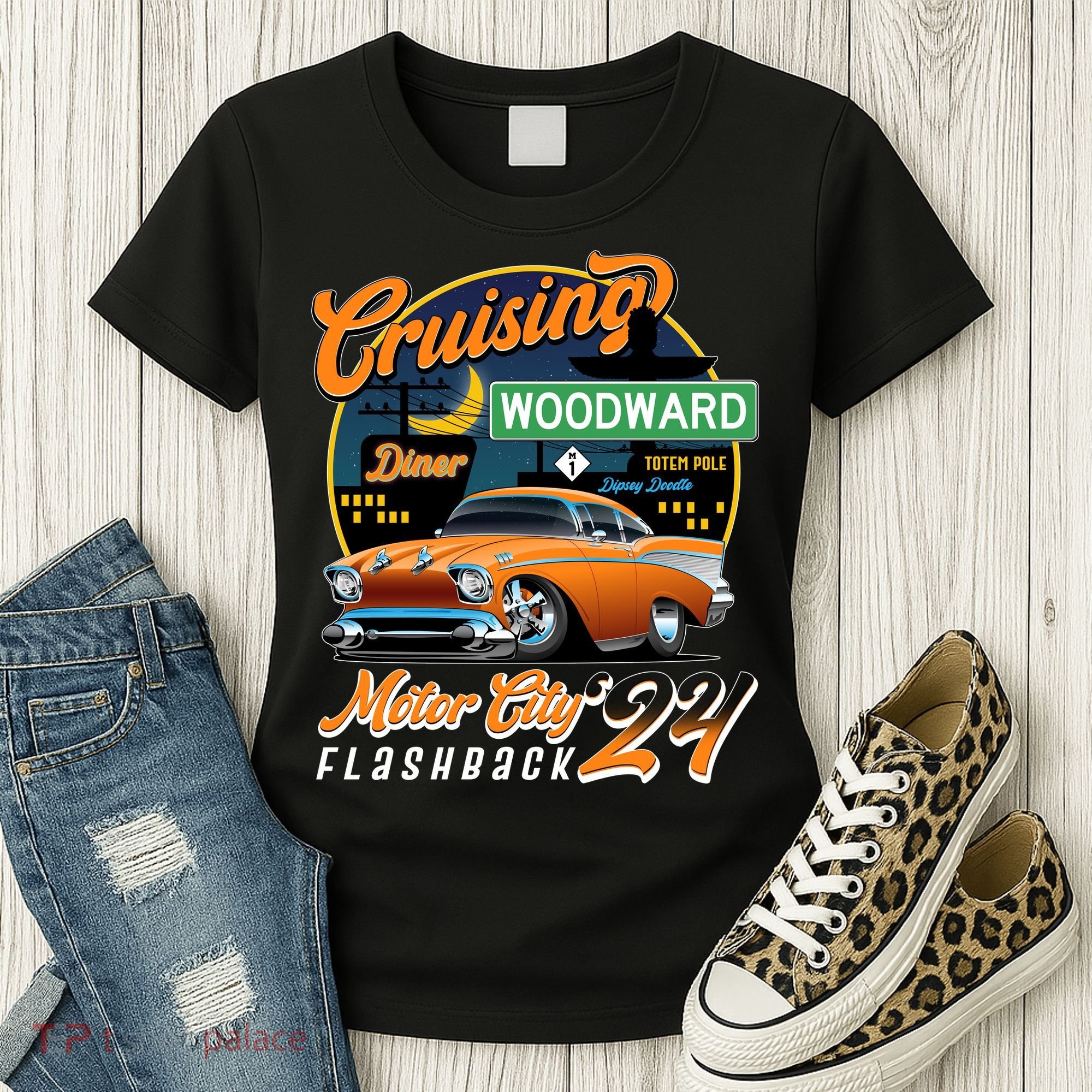 Cruising Woodward Motor City Flashback 2024 Orange Version Women's T-Shirt