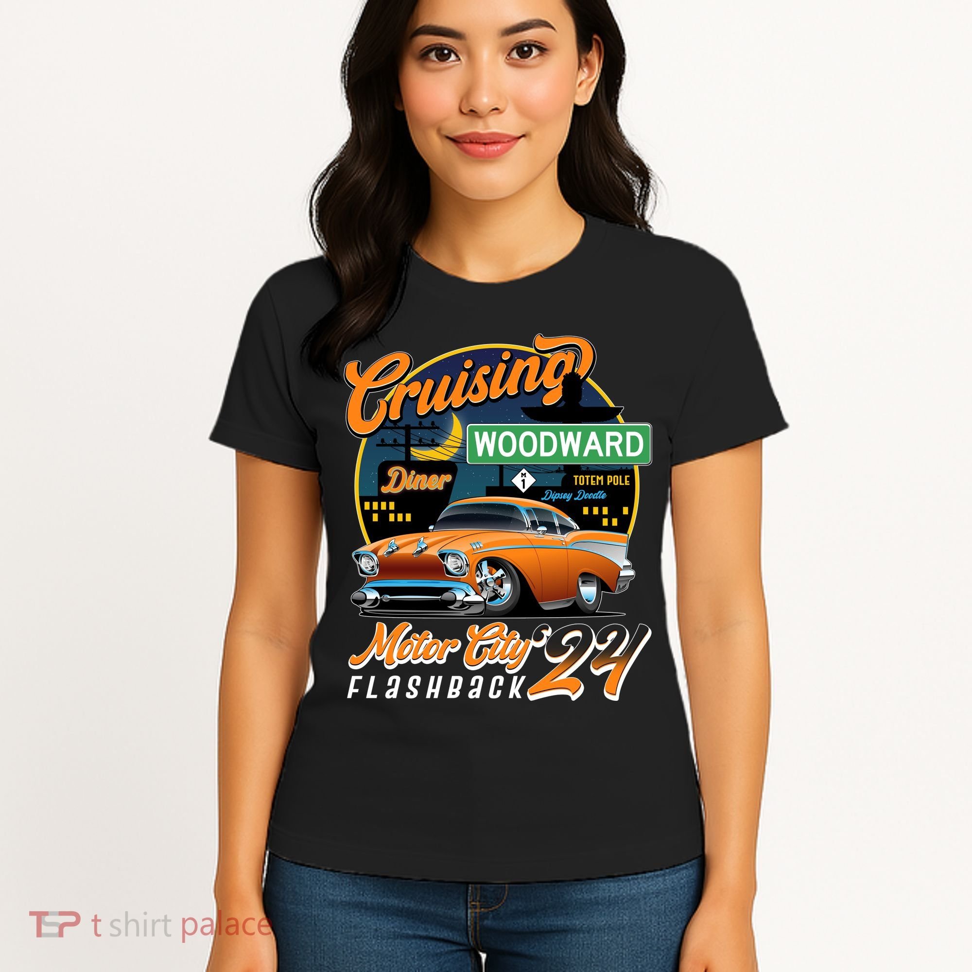 Cruising Woodward Motor City Flashback 2024 Orange Version Women's T-Shirt