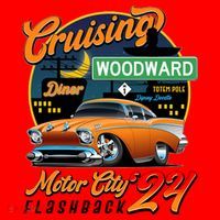 Cruising Woodward Motor City Flashback 2024 Orange Version Santa Hat thumb 1