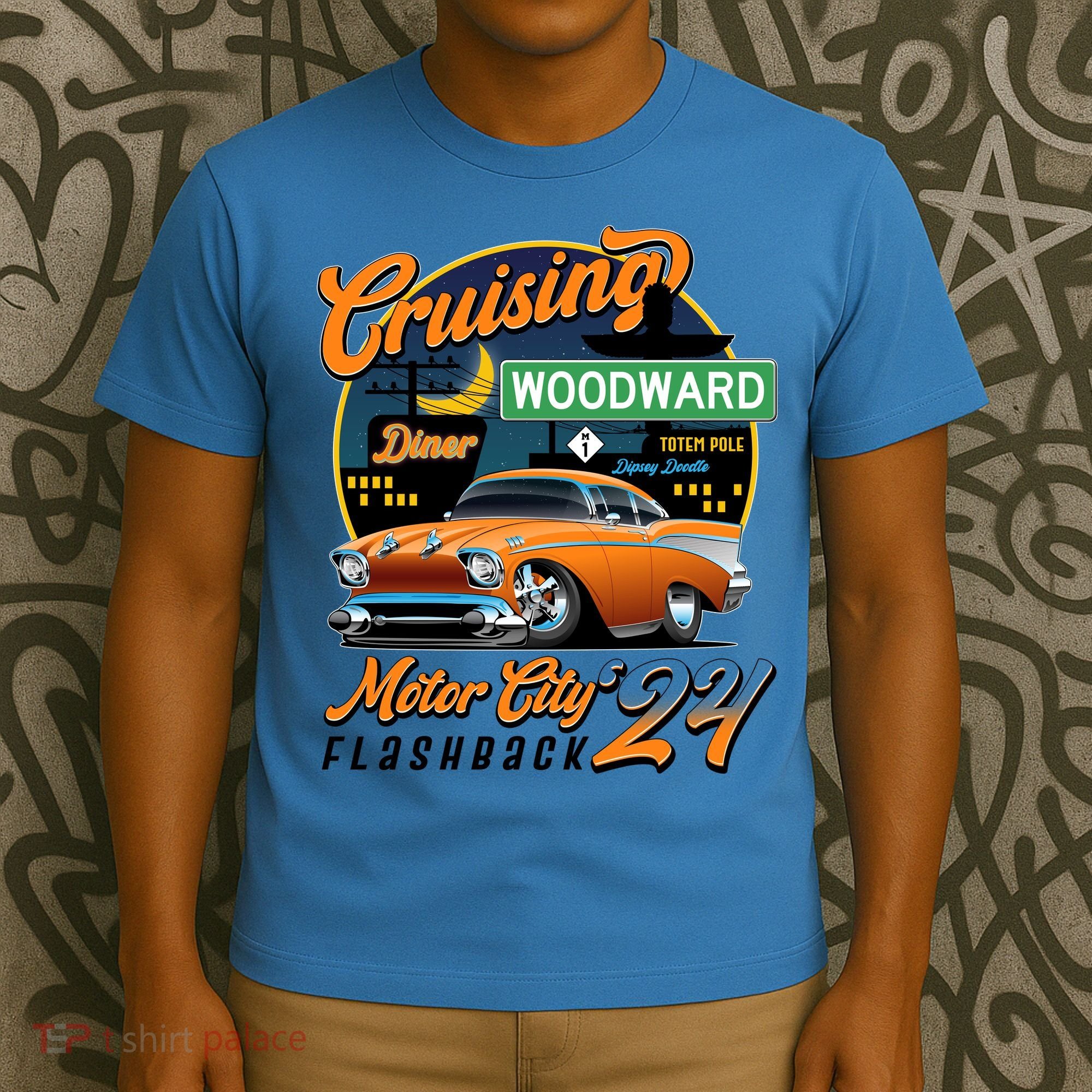 Cruising Woodward Motor City Flashback 2024 Orange Version T-Shirt