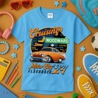 Cruising Woodward Motor City Flashback 2024 Orange Version Kids T-Shirt thumb 3