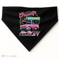 Cruising Woodward Motor City Flashback 2024 Pink Version USA-Made Doggie Bandana thumb 0