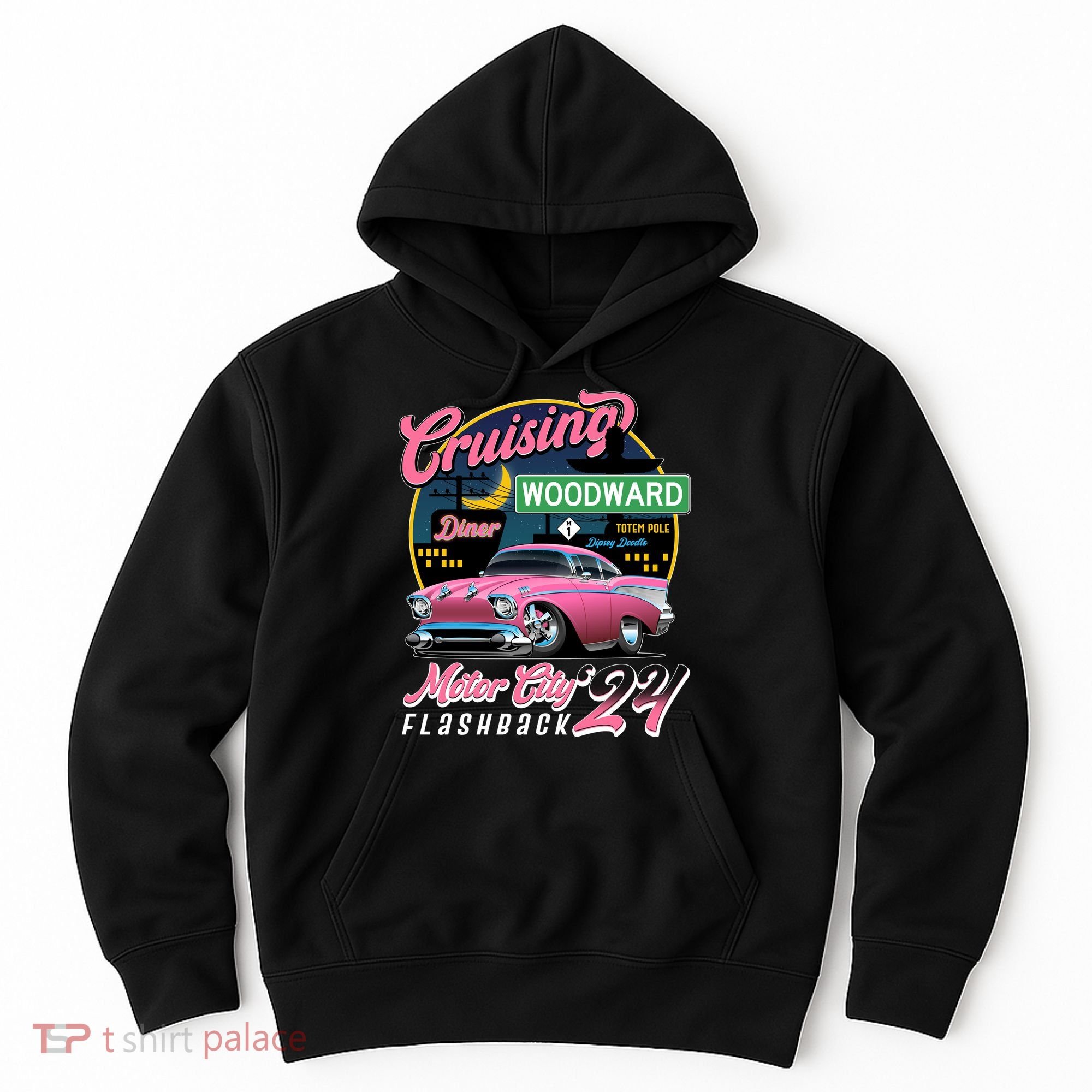 Cruising Woodward Motor City Flashback 2024 Pink Version Hoodie