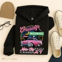 Cruising Woodward Motor City Flashback 2024 Pink Version Hoodie thumb 4