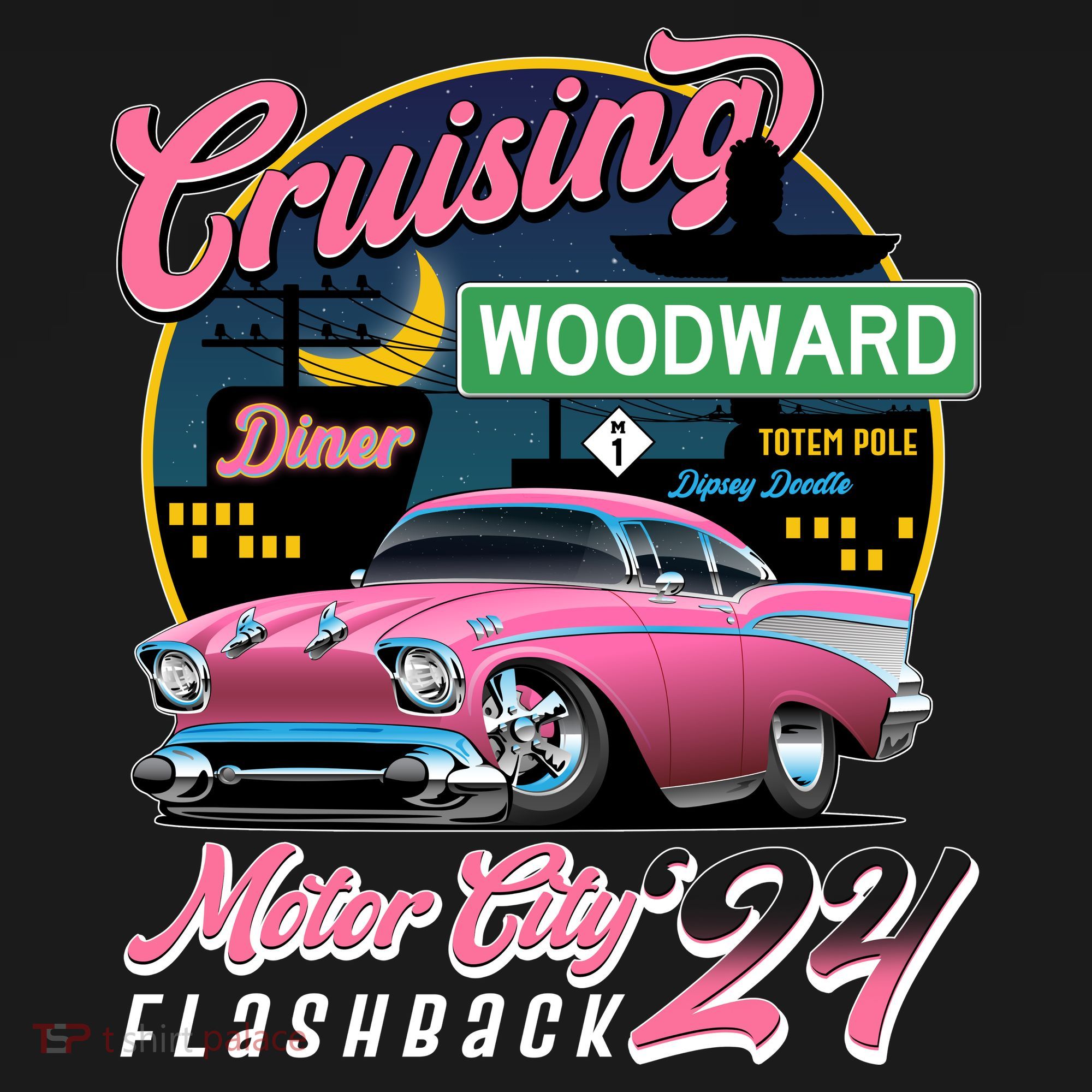 Cruising Woodward Motor City Flashback 2024 Pink Version Women's Tank Top