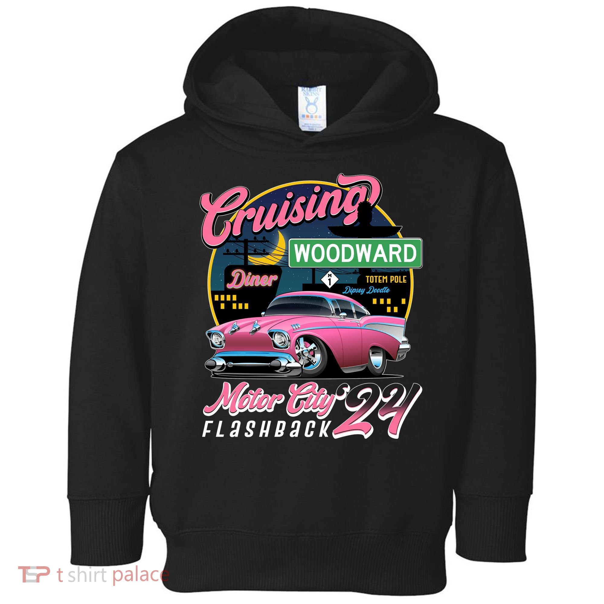 Cruising Woodward Motor City Flashback 2024 Pink Version Toddler Hoodie