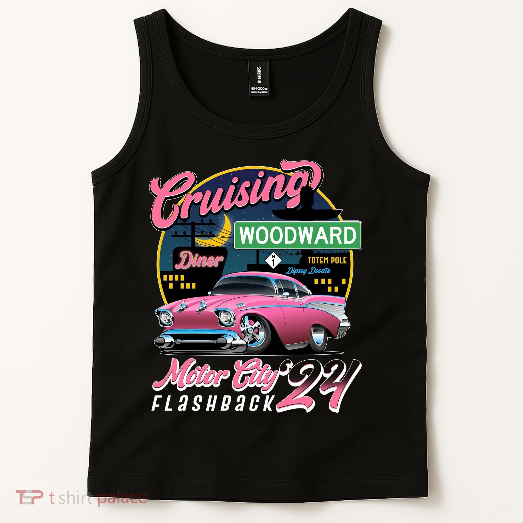 Cruising Woodward Motor City Flashback 2024 Pink Version Tank Top