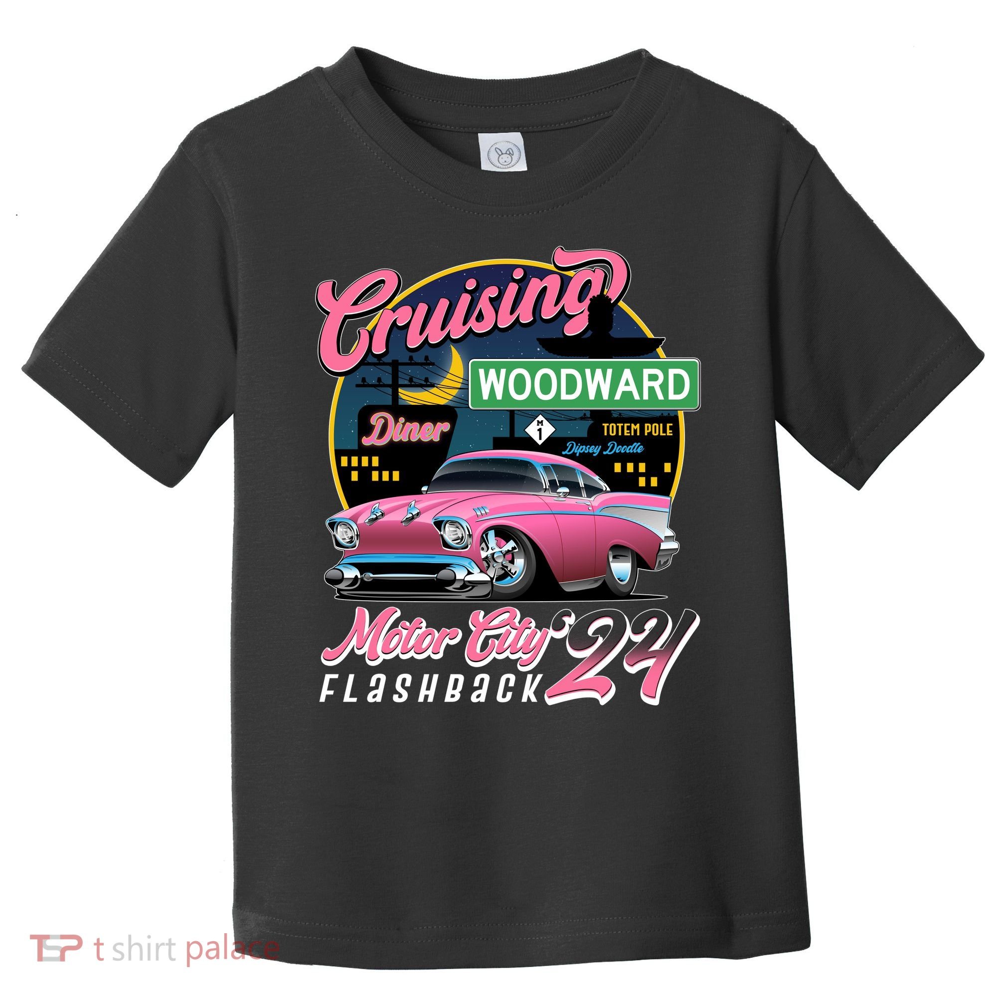 Cruising Woodward Motor City Flashback 2024 Pink Version Toddler T-Shirt