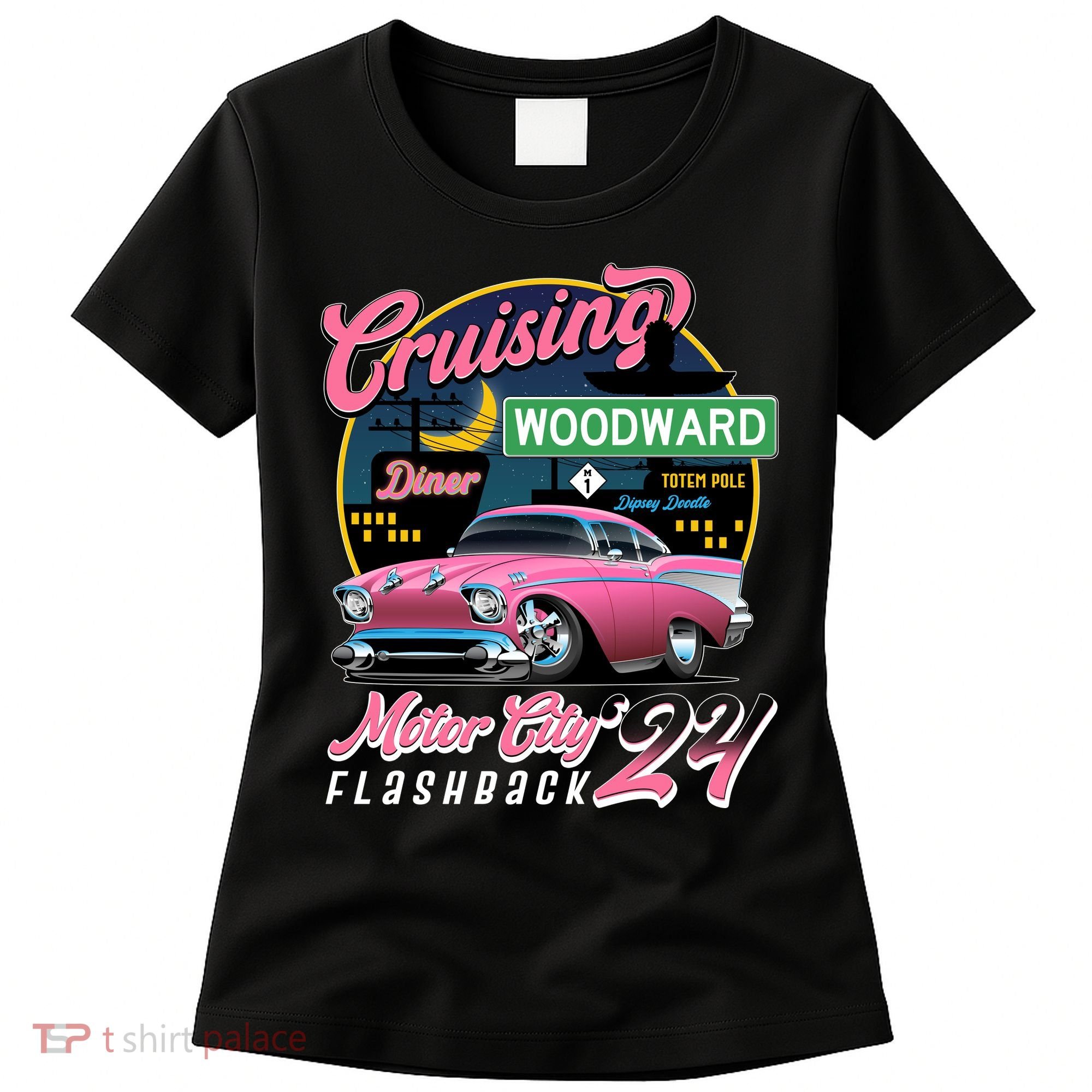 Cruising Woodward Motor City Flashback 2024 Pink Version Women's T-Shirt