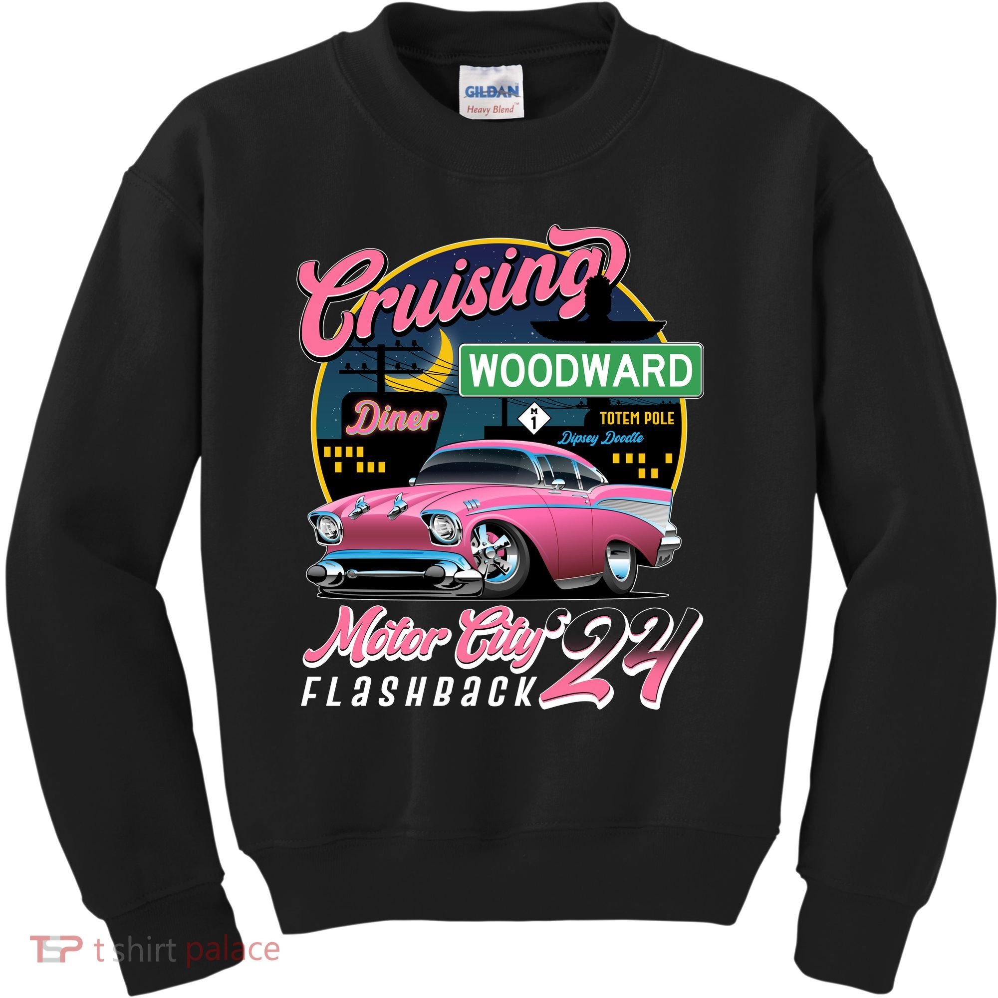 Cruising Woodward Motor City Flashback 2024 Pink Version Kids Sweatshirt