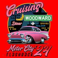 Cruising Woodward Motor City Flashback 2024 Pink Version Santa Hat thumb 1