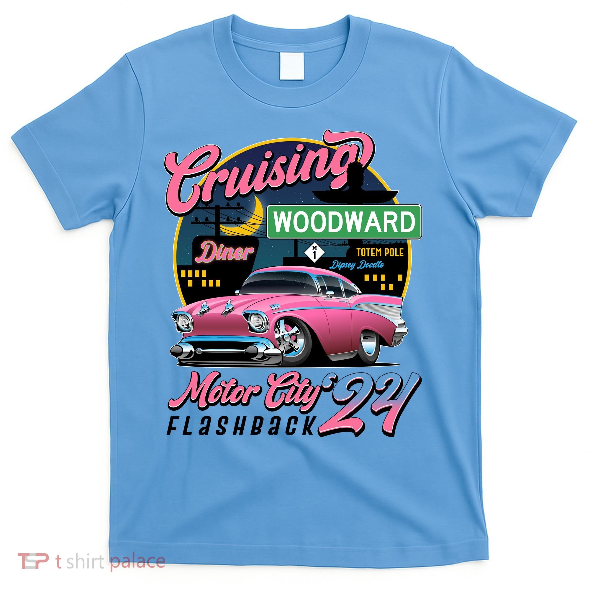 Cruising Woodward Motor City Flashback 2024 Pink Version T-Shirt