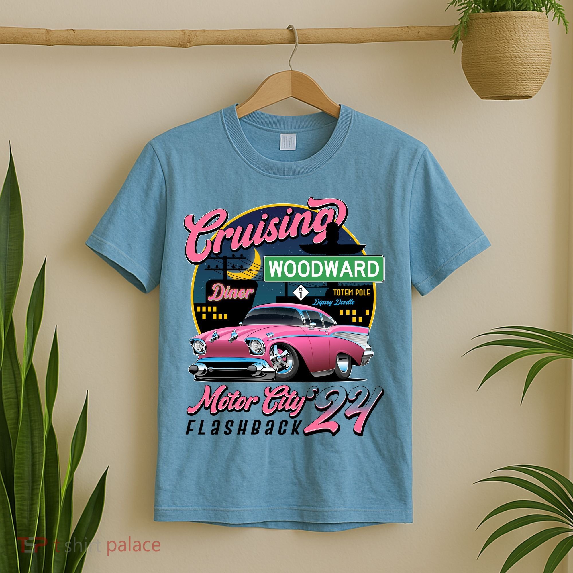 Cruising Woodward Motor City Flashback 2024 Pink Version T-Shirt